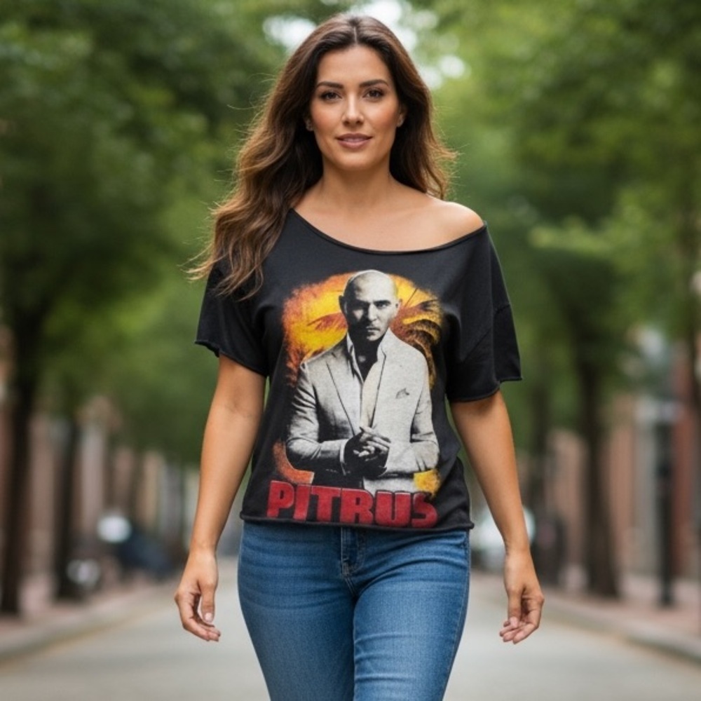 Pitbull Black Graphic Crop Top